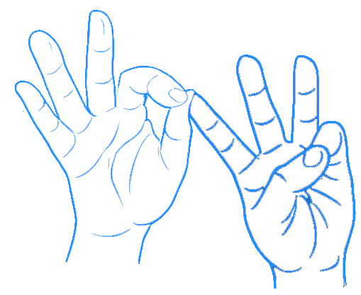 Illustration des mains en langage des signes
